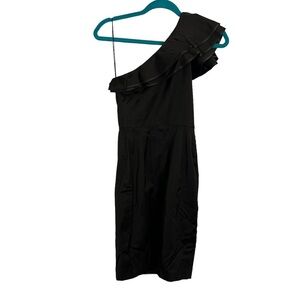 Wayne Cooper Black One Shoulder Mini Dress
